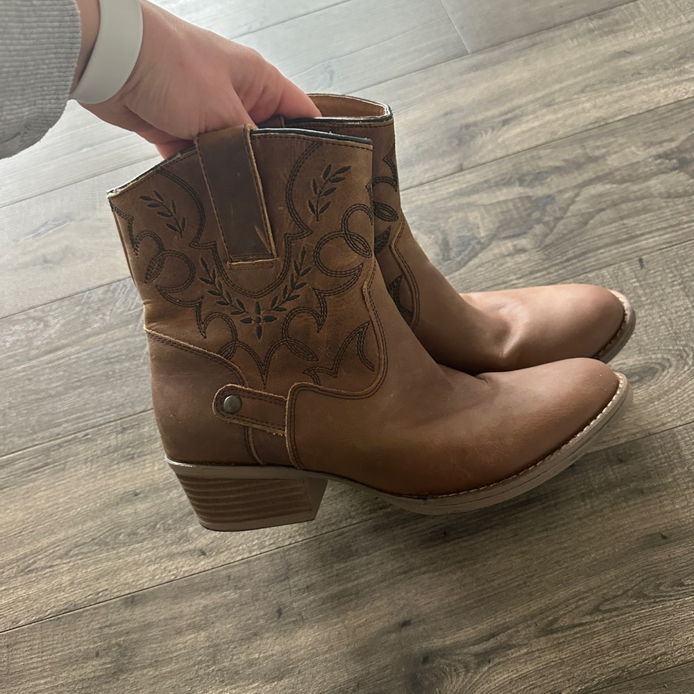 Brown Western Ankle Boots